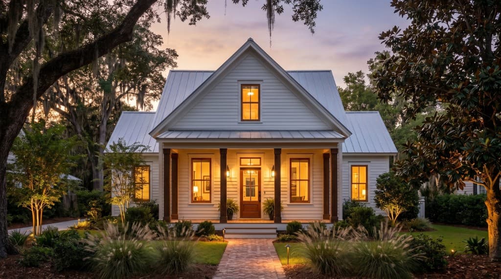 The Oaks at twilight — architectural rendering